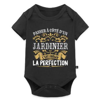 Le Meilleur Jardinier | Jardinier à la perfection - Body à manches courtes Premium Bébé - noir - Devant