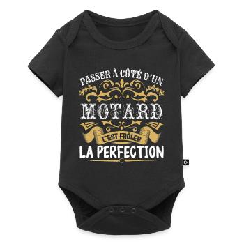 Le Meilleur Motard | Motard à la perfection - Body à manches courtes Premium Bébé - noir - Devant