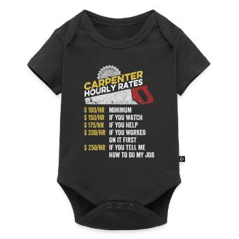 Charpentier Taux horaire Drôle de menuisier Charpentier - Body à manches courtes Premium Bébé - noir - Devant