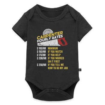 Charpentier Taux horaire Drôle de bricoleur de menuiserie - Body à manches courtes Premium Bébé - noir - Devant