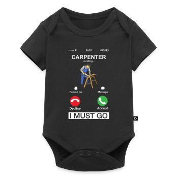 Carpenter appelle l’humour de bricoleur du travail du bois - Body à manches courtes Premium Bébé - noir - Devant