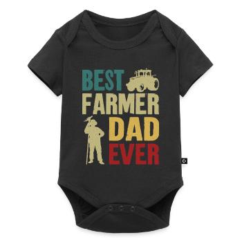 Farming Farmer Dad Father Vintage - Baby Premium short-sleeve bodysuit - black - Front
