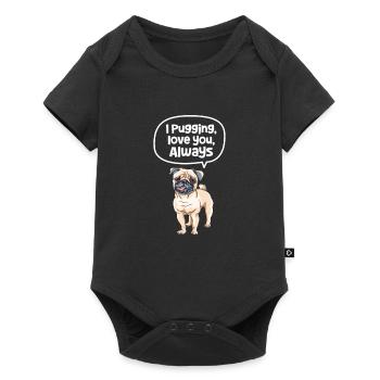 Carlin Chien Chien Ami Pet Pug Pug Pug Cadeau - Body à manches courtes Premium Bébé - noir - Devant