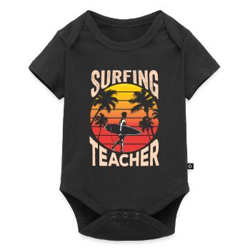 Moniteur de surf planche de surf surf surfer - Body à manches courtes Premium Bébé - noir - Devant