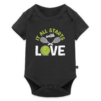 It all starts with love Tennis Fun sport - Baby Premium short-sleeve bodysuit - black - Front