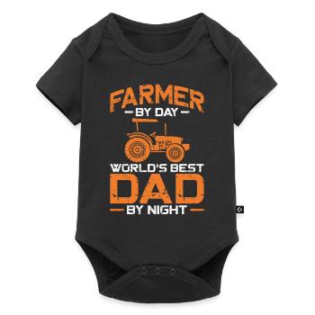 Farming Farmer Dad Father Vintage - Baby Premium short-sleeve bodysuit - black - Front