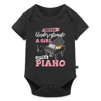 Music Piano Player Pianist Keyboardist Keyboard Pl - Baby Premium Kurzarmbody - Schwarz - Vorne