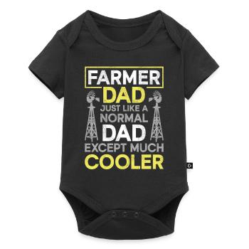 Farming Farmer Dad Father Vintage - Baby Premium short-sleeve bodysuit - black - Front