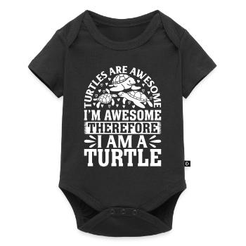 Les tortues sont géniales je suis génial donc je suis un tu - Body à manches courtes Premium Bébé - noir - Devant