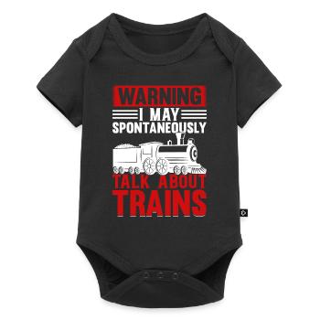 Locomotive - Avertissement je peux spontanément parler Abou - Body à manches courtes Premium Bébé - noir - Devant
