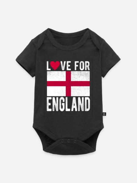 England Fahne - Baby Premium Kurzarmbody - Schwarz