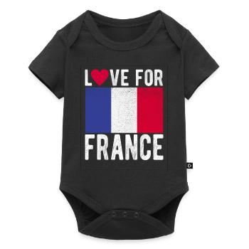 Français drapeau - Body à manches courtes Premium Bébé - noir - Devant