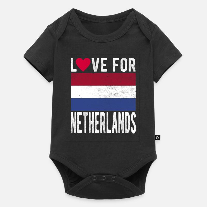 Drapeau des Pays-Bas - Body à manches courtes Premium Bébé - noir