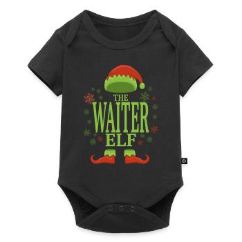 Kellner Weihnachtself - Baby Premium Kurzarmbody - Schwarz - Vorne