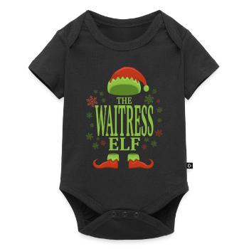 Kellnerin Weihnachtself - Baby Premium Kurzarmbody - Schwarz - Vorne