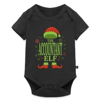 Buchhalter Weihnachtself - Baby Premium Kurzarmbody - Schwarz - Vorne