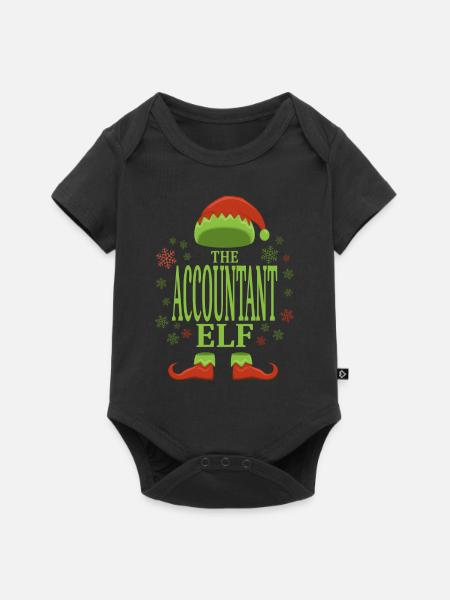 Buchhalter Weihnachtself - Baby Premium Kurzarmbody - Schwarz