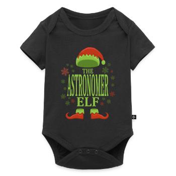 Astronom Weihnachtself - Baby Premium Kurzarmbody - Schwarz - Vorne