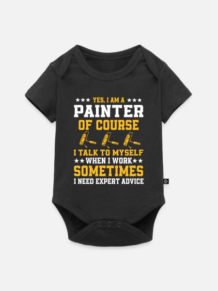 Lustiger Maler Spruch - Baby Premium Kurzarmbody - Schwarz