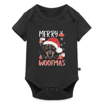 Dachshund Merry Christmas - Baby Premium short-sleeve bodysuit - black - Front