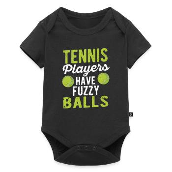 Blagues d’entraîneur de passionnés de sport: joueur de tennis - Body à manches courtes Premium Bébé - noir - Devant