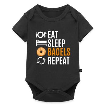 Bagel Bagels Geschenk - Baby Premium Kurzarmbody - Schwarz - Vorne