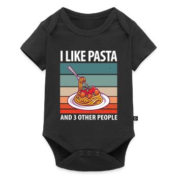 I like pasta and 3 other people - Baby Premium short-sleeve bodysuit - black - Front