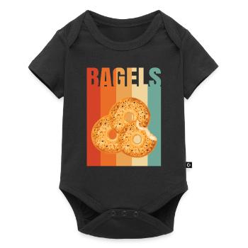 Bagel Bagels Geschenk - Baby Premium Kurzarmbody - Schwarz - Vorne