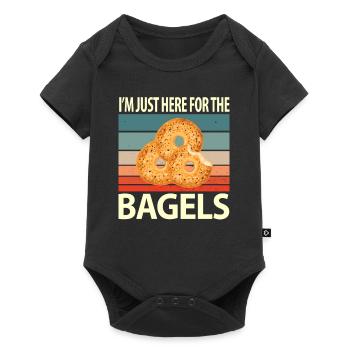 Bagel Bagels Geschenk - Baby Premium Kurzarmbody - Schwarz - Vorne