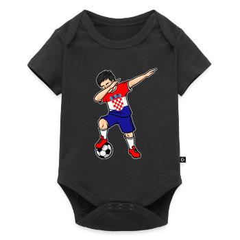 Dabbing Football Player Boy Croatia Football - Baby Premium short-sleeve bodysuit - black - Front