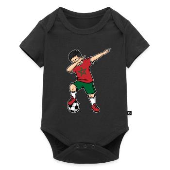 Dabbing Joueur de football garçon Maroc Football - Body à manches courtes Premium Bébé - noir - Devant