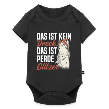 Pferd Reiterin Das ist kein Dreck - Baby Premium Kurzarmbody - Schwarz - Vorne