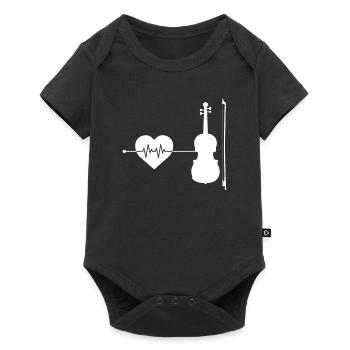 Violin Heartbeat - Baby Premium short-sleeve bodysuit - black - Front