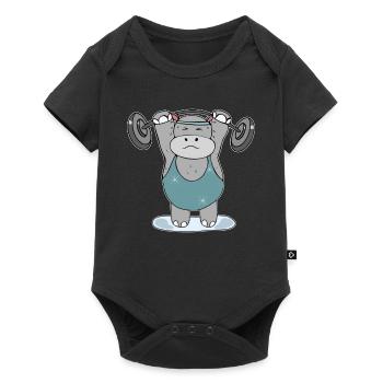 Fat Hippopotamus Krafsport Fitness - Body à manches courtes Premium Bébé - noir - Devant