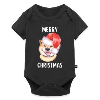 Joyeux Noël Drôle de Chemise de Noël - Body à manches courtes Premium Bébé - noir - Devant