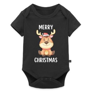 Merry Christmas Funny Christmas Shirt - Baby Premium short-sleeve bodysuit - black - Front