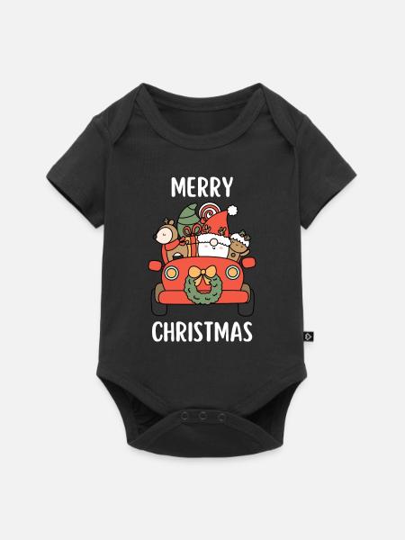 Joyeux Noël Drôle de Chemise de Noël - Body à manches courtes Premium Bébé - noir