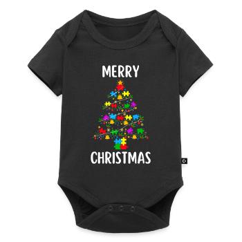 Joyeux Noël Drôle de Chemise de Noël - Body à manches courtes Premium Bébé - noir - Devant