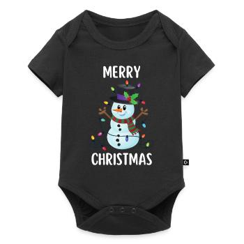 Merry Christmas Funny Christmas Shirt - Baby Premium short-sleeve bodysuit - black - Front