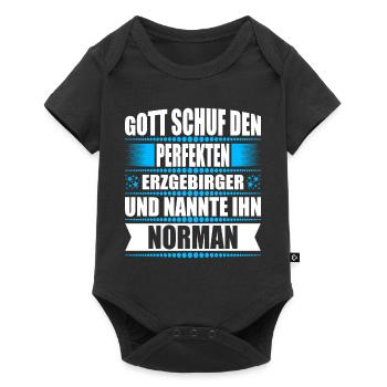 Erzgebirge Mann Namen Sachsen Norman - Baby Premium Kurzarmbody - Schwarz - Vorne