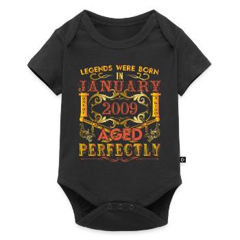 Januar 2009 - Geburtstag 2009 wurden Legenden geboren. - Baby Premium Kurzarmbody - Schwarz - Vorne