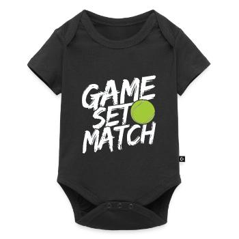 Tennisplatz Spruch Für Tennis - Baby Premium Kurzarmbody - Schwarz - Vorne