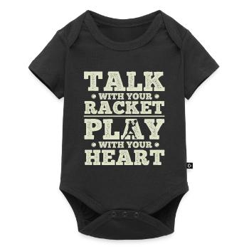 Tennisplatz Spruch Für Tennis - Baby Premium Kurzarmbody - Schwarz - Vorne