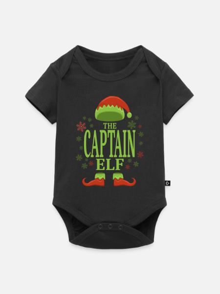 Kapitän Weihnachtself - Baby Premium Kurzarmbody - Schwarz