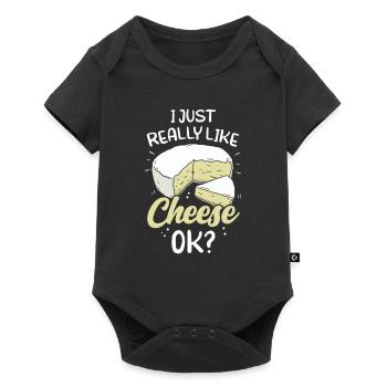J’aime le fromage juste très amoureux amour doux - Body à manches courtes Premium Bébé - noir - Devant