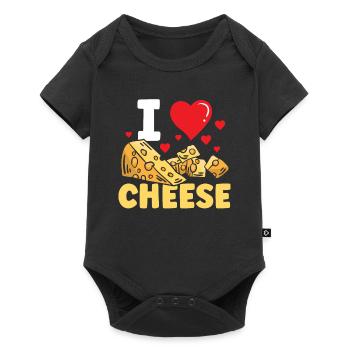 I love cheese lovers sweet sayings - Baby Premium short-sleeve bodysuit - black - Front