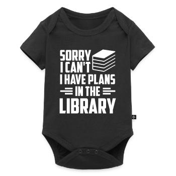 Ne puis-je pas avoir des plans dans les livres de bibliothèque - Body à manches courtes Premium Bébé - noir - Devant