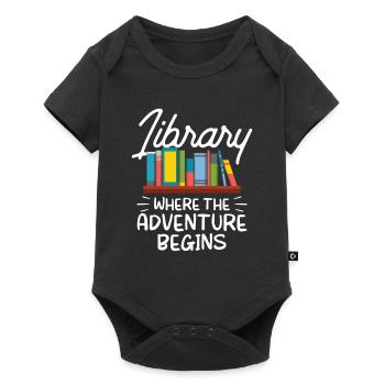 Library Where the adventure begins Librarian - Baby Premium short-sleeve bodysuit - black - Front