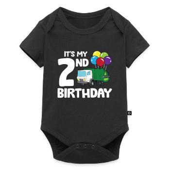 Garbage Truck It's My 2nd Birthday Garbage Day 2 - Baby Premium Kurzarmbody - Schwarz - Vorne