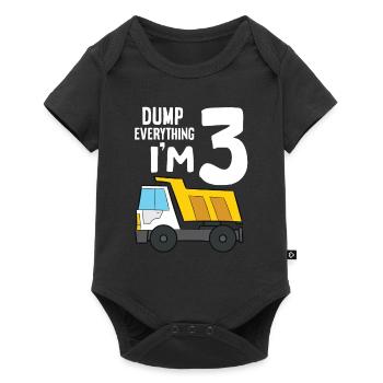 Dump Truck 3rd Birthday Dump Everything I'm 3 - Baby Premium short-sleeve bodysuit - black - Front